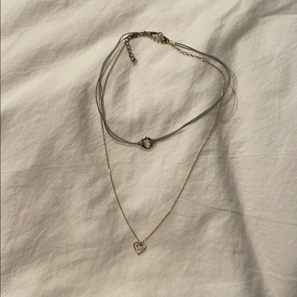 Heart and Circle Chocker Necklace
